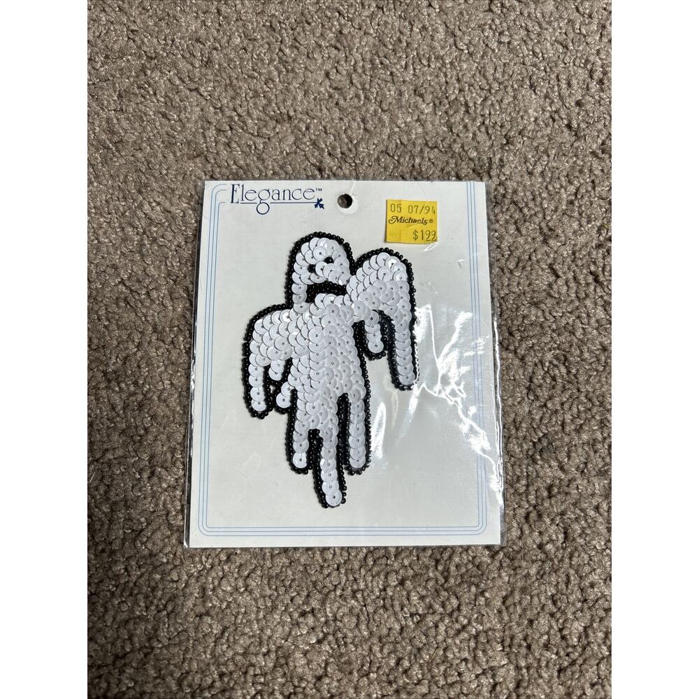 NEW Elegance Sequined Beaded Ghost Sew-On Or Glue-On Patch